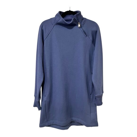 Athleta Cozy Karma Women's Blue Knee Length Sweatshirt Dress Size S Casual - Picture 2 of 5
